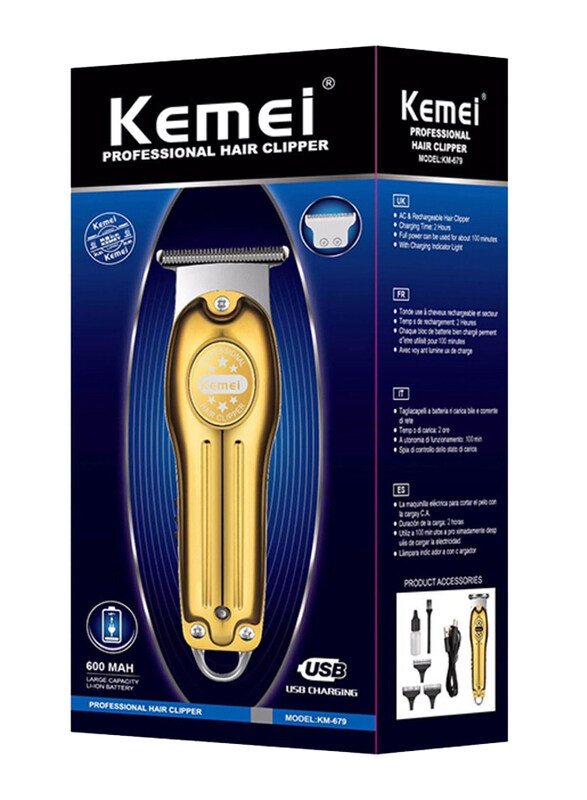 

Kemei Professional Hair Clipper, 5W, KM-679, Gold