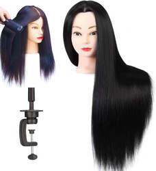 Globalstar Black Mannequin Head with Realistic Human Hair