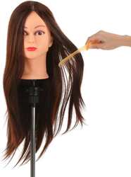 Globalstar 30% Human Hair Mannequin Head with Clamp Holder - 24'' Perfect for Braiding & Styling Practice