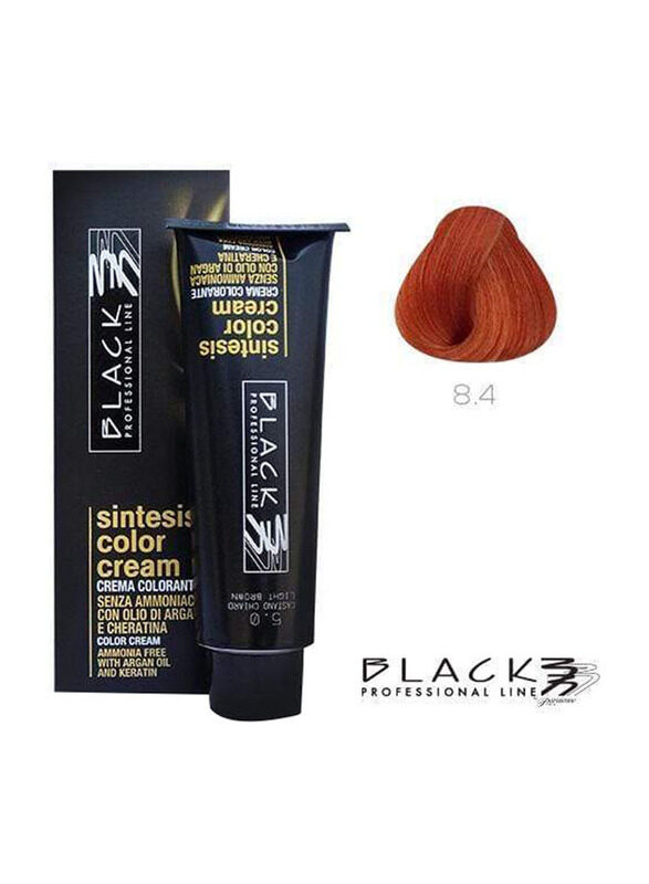 

Black Professional Line Sintesis Ammonia Free Colour Cream, 100ml, A8.4, Copper Light Blonde N8.4