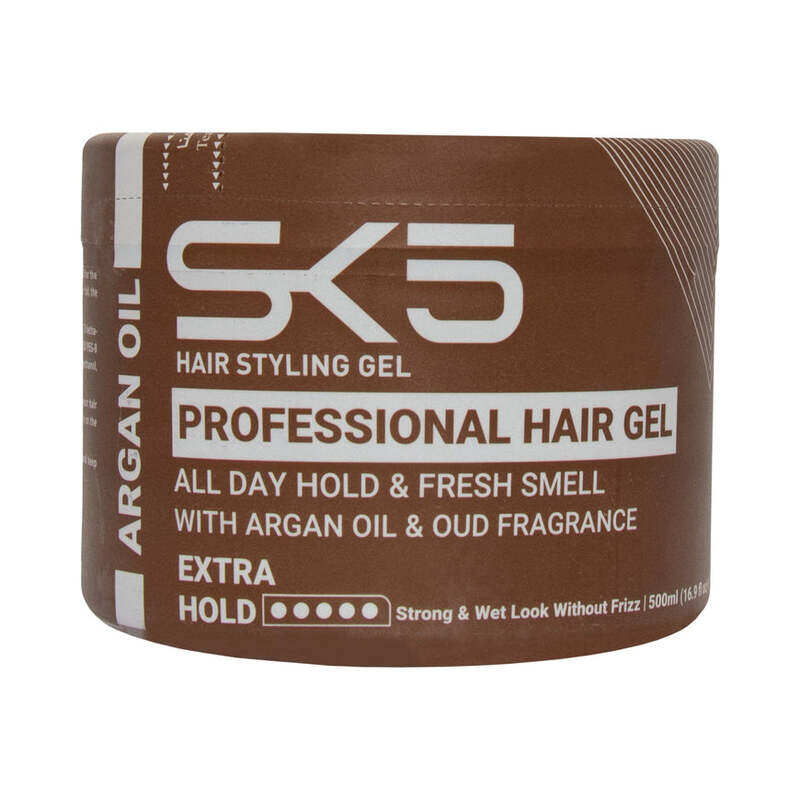 

SK5 Argan Oil Professional Hair Gel 500ml - Strong Hold, Frizz Control & Non-Sticky Formula