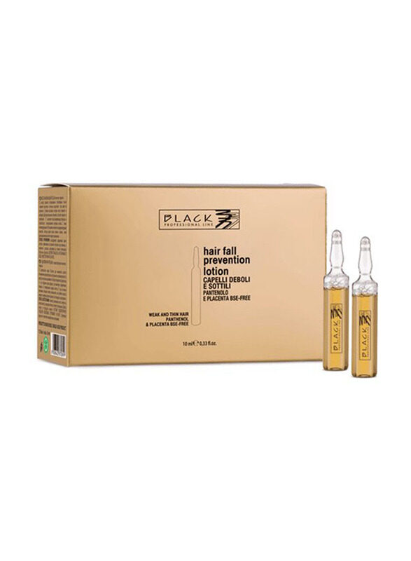 

Black Professional Line Hair Fall Prevention Lotion Ampoules for All Type Hair, 12 Pieces