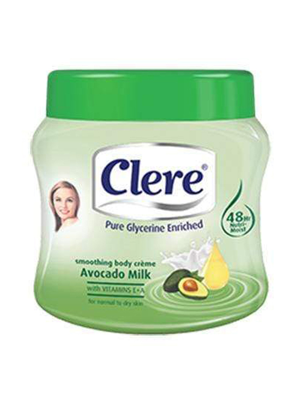 Clere Smoothing Avocado Milk Body Cream, 500ml