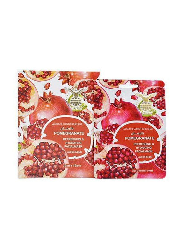 

Black Pomegranate Refreshing & Hydrating Facial Mask, 10 x 30ml