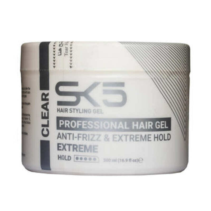 

SK5 Professional Clear Hair Gel 500ml - Extreme Hold & Anti-Frizz Formula