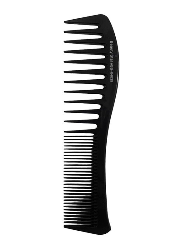 

Beautystar Double Sided Wide Tooth Comb for All Hair Types, ABS-04039, Black