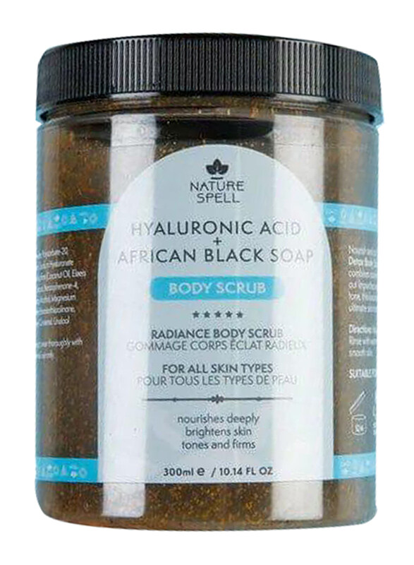 

Nature Spell Hyaluronic Acid & African Black Soap Body Scrub, 300ml