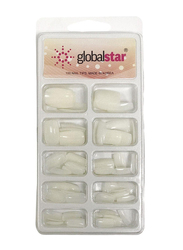 Globalstar Acrylic Natural Nail Extension Tips, TR-3, 100 Pieces, White