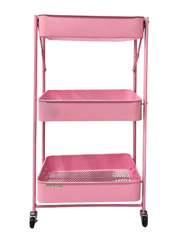 

Globalstar 3 Shelves Stainless Steel Trolley, BS-791, Pink