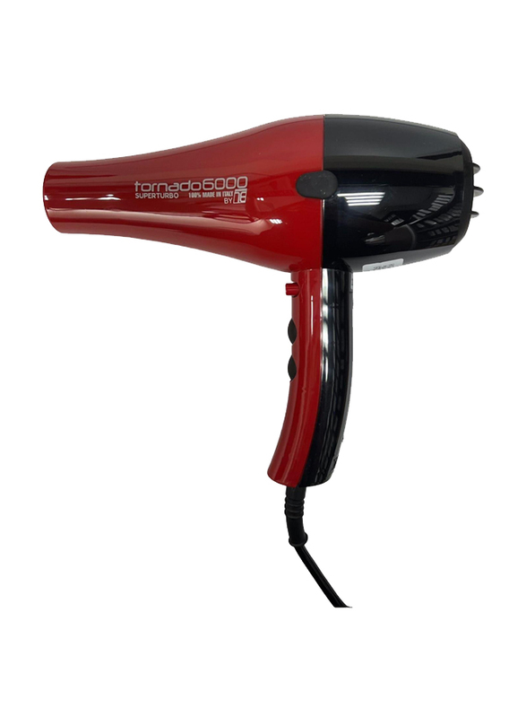 Tecno Elettra 6000 Tornado Professional Hair Dryer, Red/Black