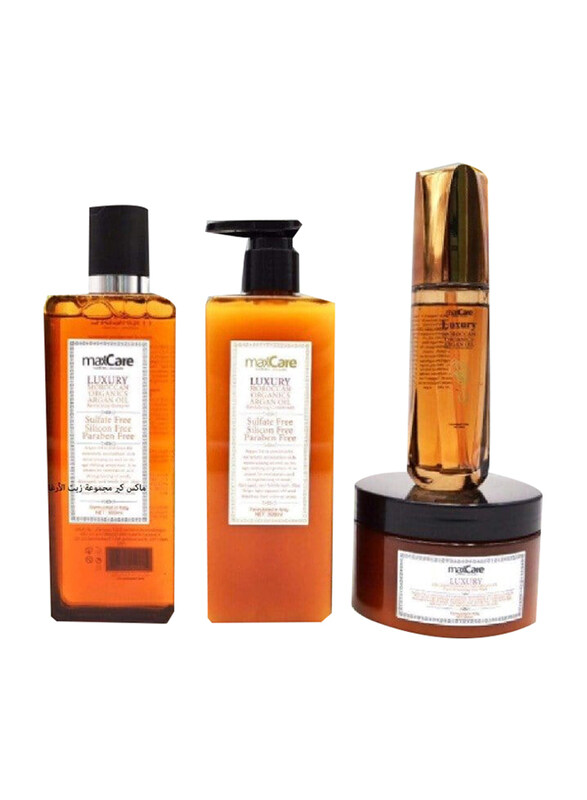 

Maxcare Luxury Moroccan Organic Argan Oil Set for All Hair Types, 4 Pieces