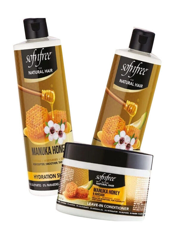 

Sofn'free Manuka Honey Shampoo Coditioner & Mask Set