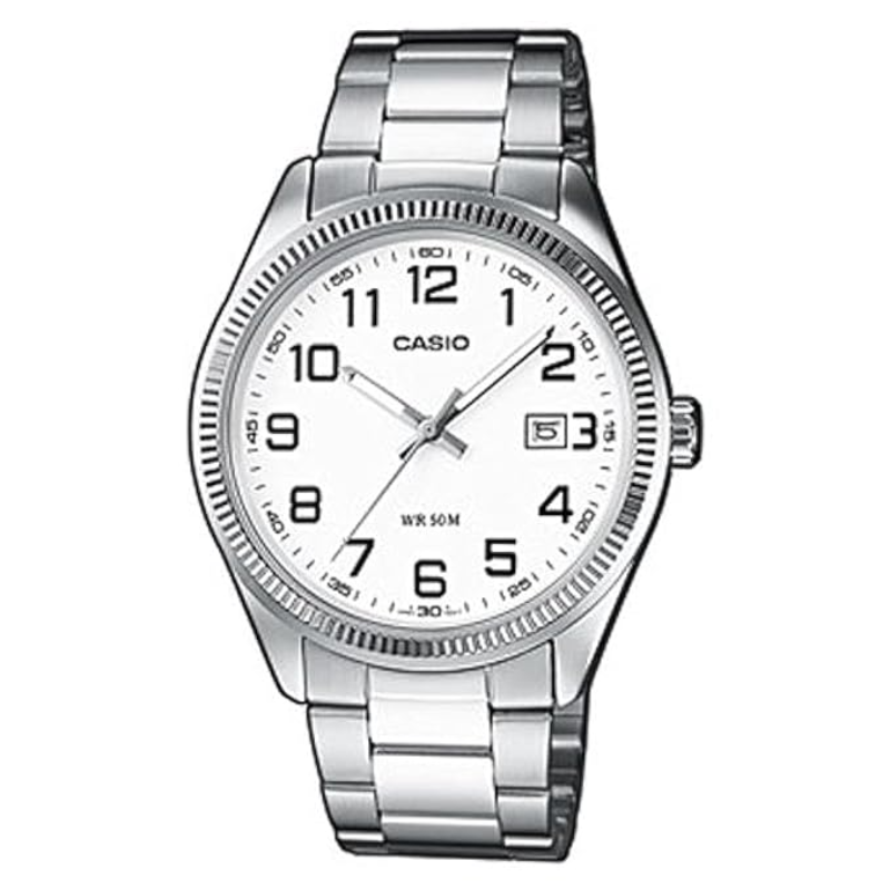 

Casio Enticer Analog Watch for Women with Stainless Steel Band, Water Resistant, LTP-1302D-7BVDF, Silver-White