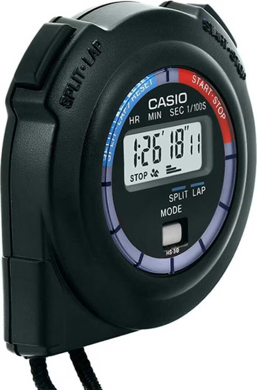 Casio Digital Stopwatch, HS-3V-1BRDT, Black/Grey