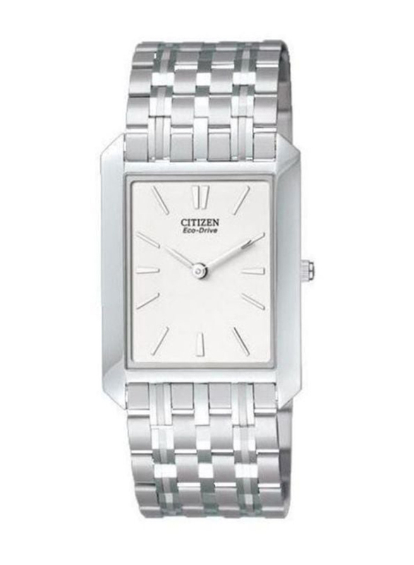 

Citizen Eco-Drive Analog Watch for Men with Stainless Steel Band, AR3000-77A, Silver-White