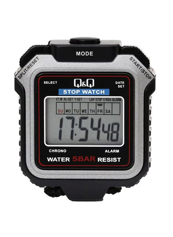 

Q&Q Digital Stopwatch Unisex Resin Band, Water Resistant, HS43-002, Black