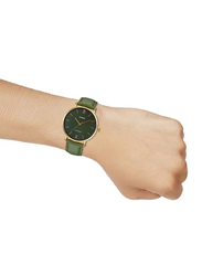 Casio Enticer Analog Watch for Men with Leather Band, MTP-VT01GL-3BUDF, Green-Green