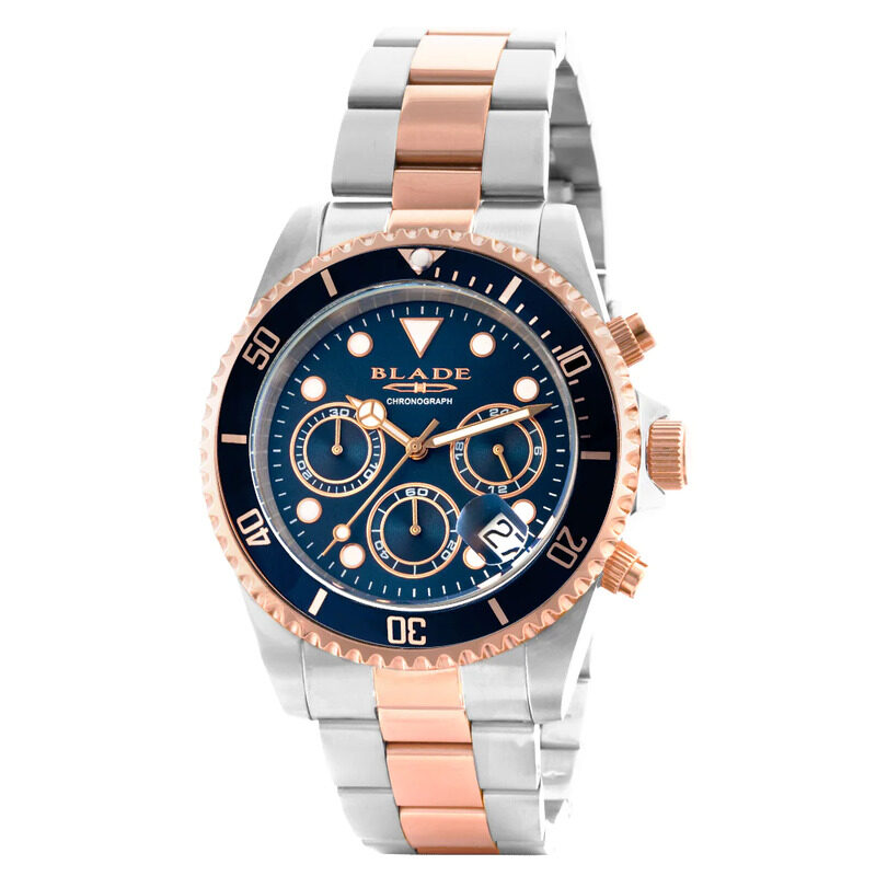 

Blade Icon Analog Watch for Men with Stainless Steel Band, Water Resistant and Chronograph, 3598G2UBU, Multicolour-Blue