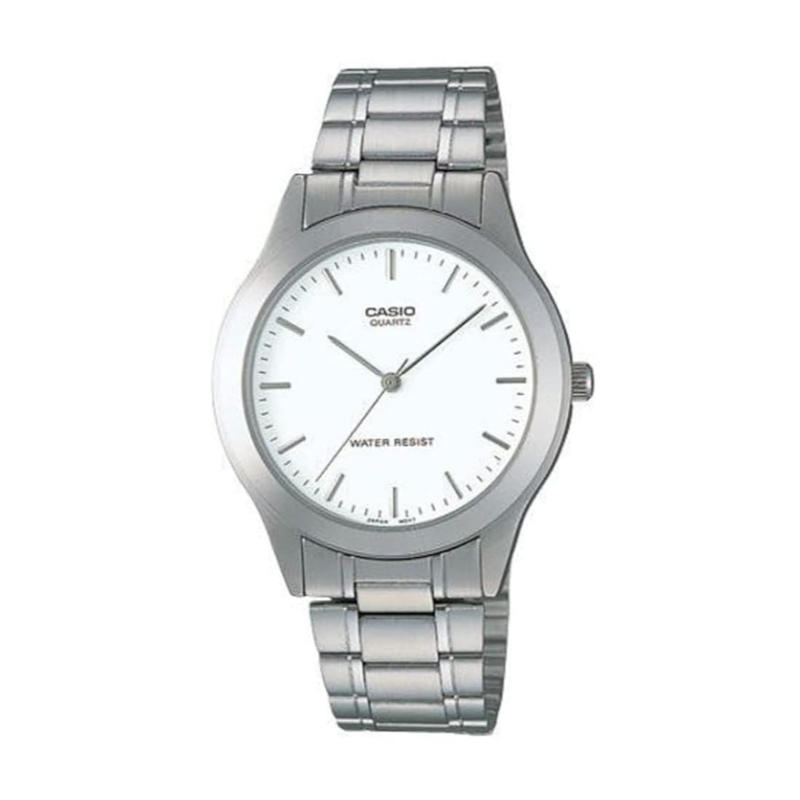 

Casio Analog Watch for Men with Stainless Steel Band, Water Resistant, MTP-1128A-7ARDF, Silver-White