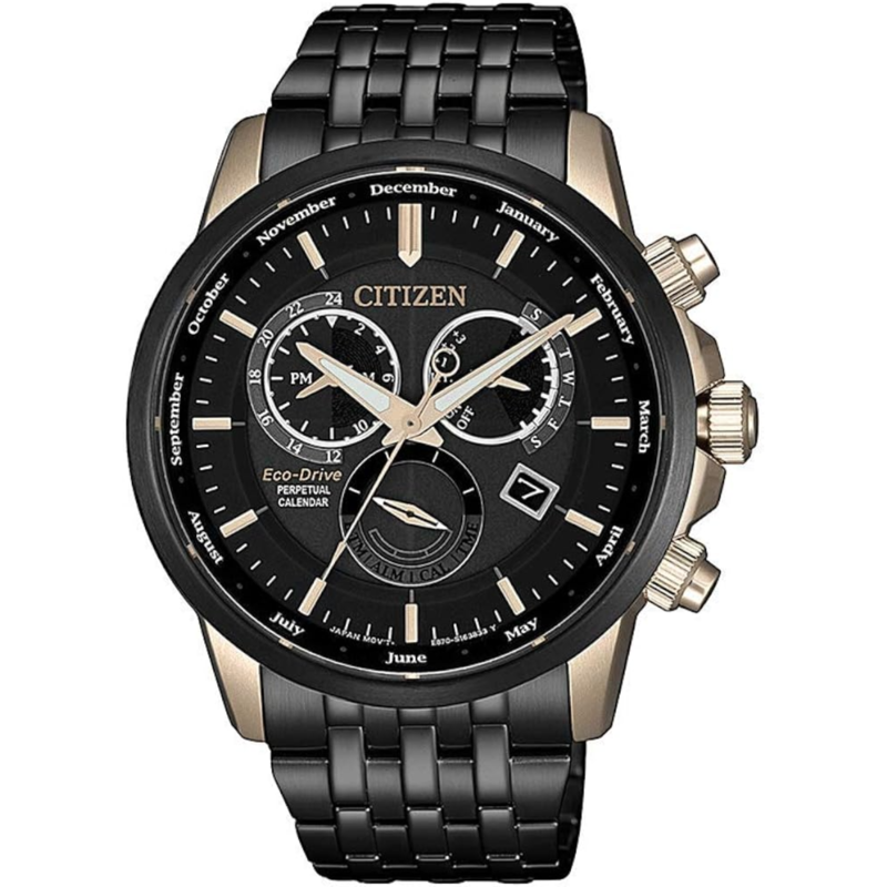 

Citizen Analog Watch for Men with Stainless Steel Band, Water Resistant and Chronograph, CB5884-88H, Black-Black