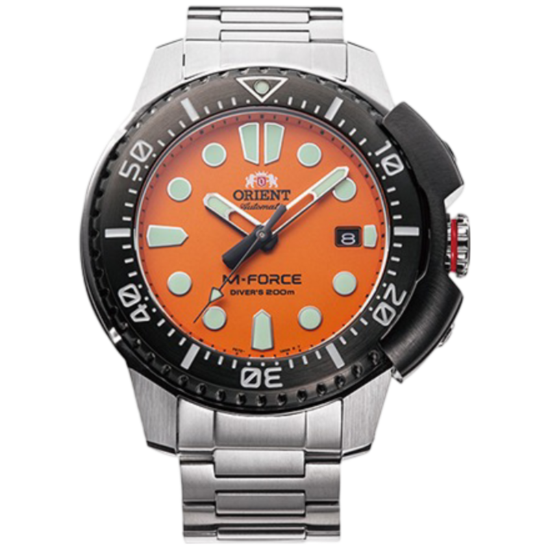 

Orient Analog Watch for Men with Stainless Steel Band, Water Resistant, OW-RAAC0L08Y, Silver-Orange