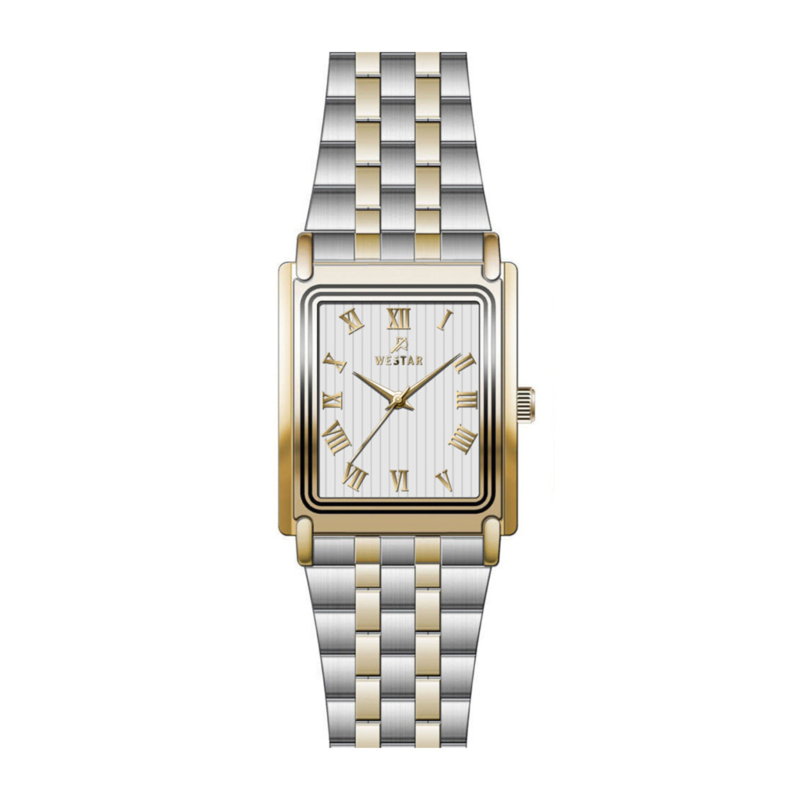 

Westar Analog Watch for Men with Stainless Steel Band, Water Resistant, EX7589CBN107, Silver/gold-White