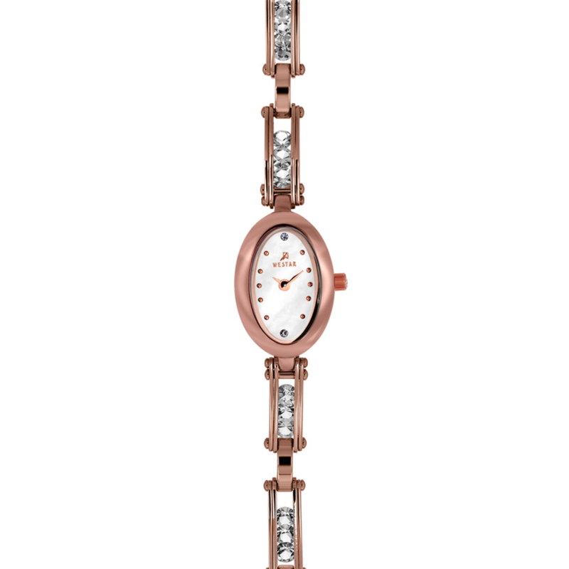 

Westar Analog Watch for Women with Stainless Steel Band, Water Resistant, 20243PPN611, Rose Gold-White Mother Of Pearl