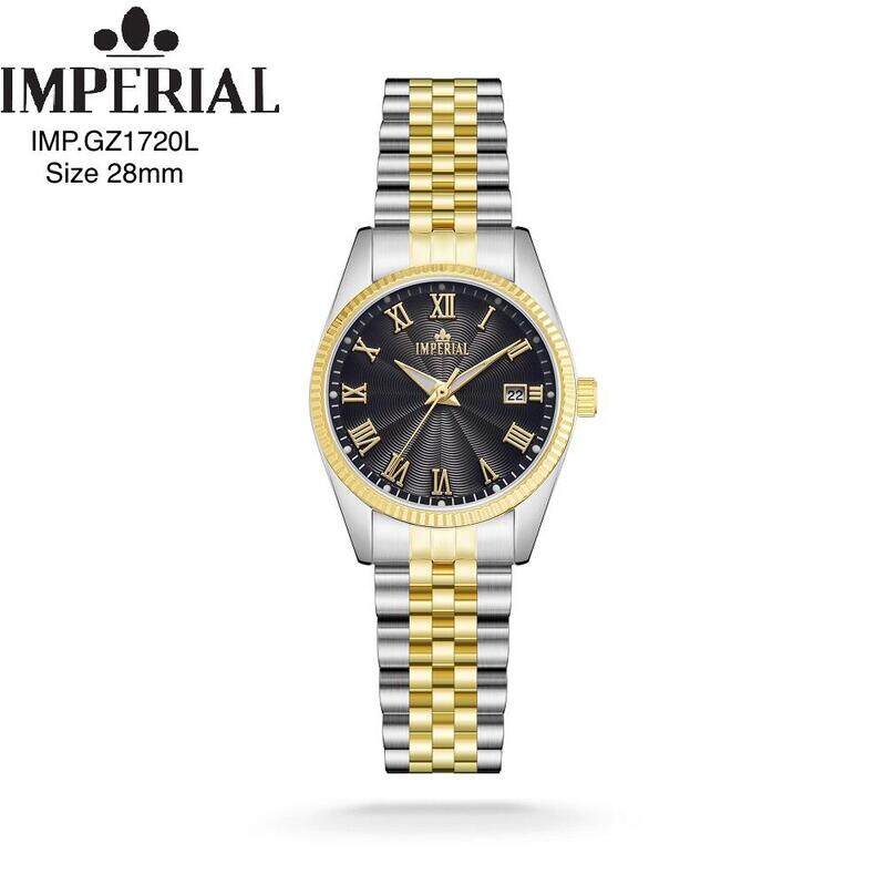 

Imperial IMP-GZ1720L2TGLD,ladies pair watch,2tone,Black dial, date