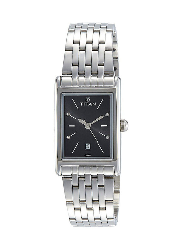 

Titan Analog Watch for Women with Stainless Steel Band, 2568SM03, Black-Silver