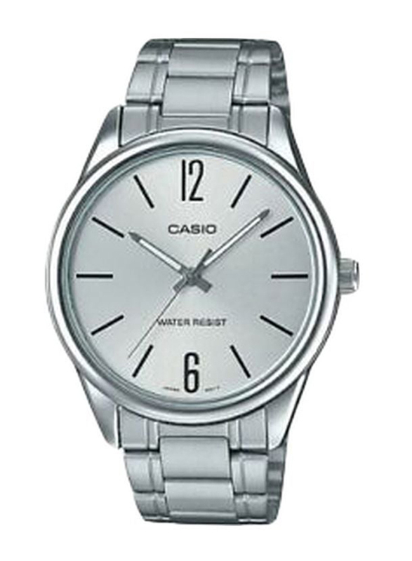 Casio Analog Watch for Men with Stainless Steel Band, Water Resistant, MTP-V005D-7B, Silver