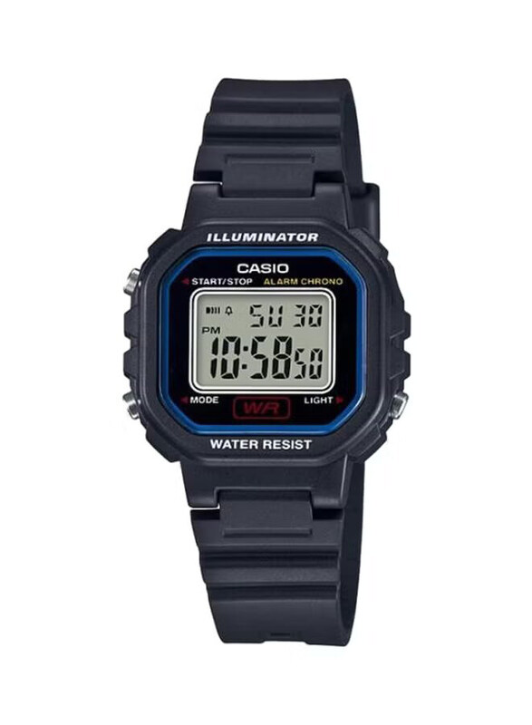 

Casio Illuminator Digital Watch for Women with Resin Band, Water Resistant, LA-20WH-1CEF, Black-Grey