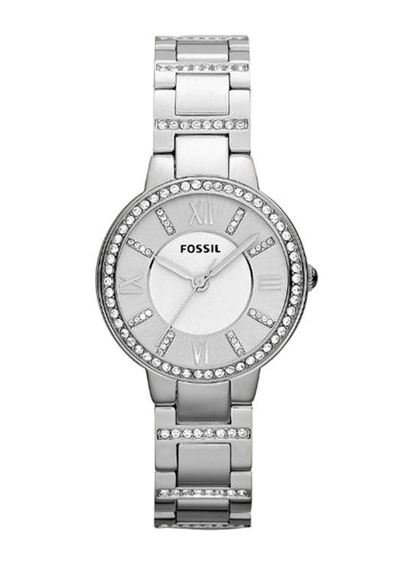 

Fossil Analog Watch for Women with Stainless Steel Band, ES3282, White-Silver