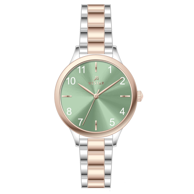 

Westar Analog Watch for Women with Stainless Steel Band, Water Resistant, 00162SPN105, Multicolour-Green
