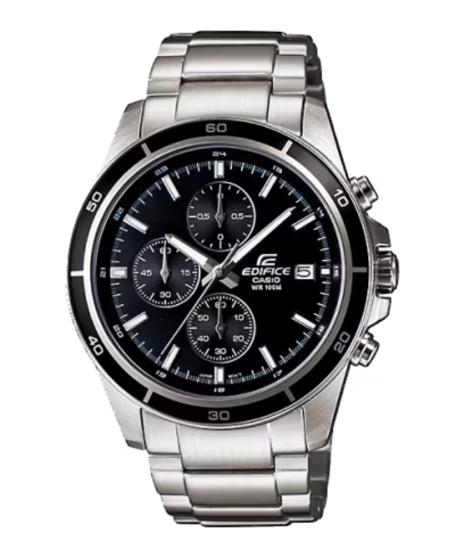 

Casio Edifice Analog Watch for Men with Stainless Steel Band, Water Resistant and Chronograph, EFR-526D-1AV, Silver-Black