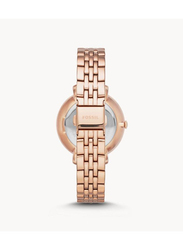 Fossil Jacqueline Analog Watch for Women with Stainless Steel Band and Water Resistant, ES3546, Rose Gold