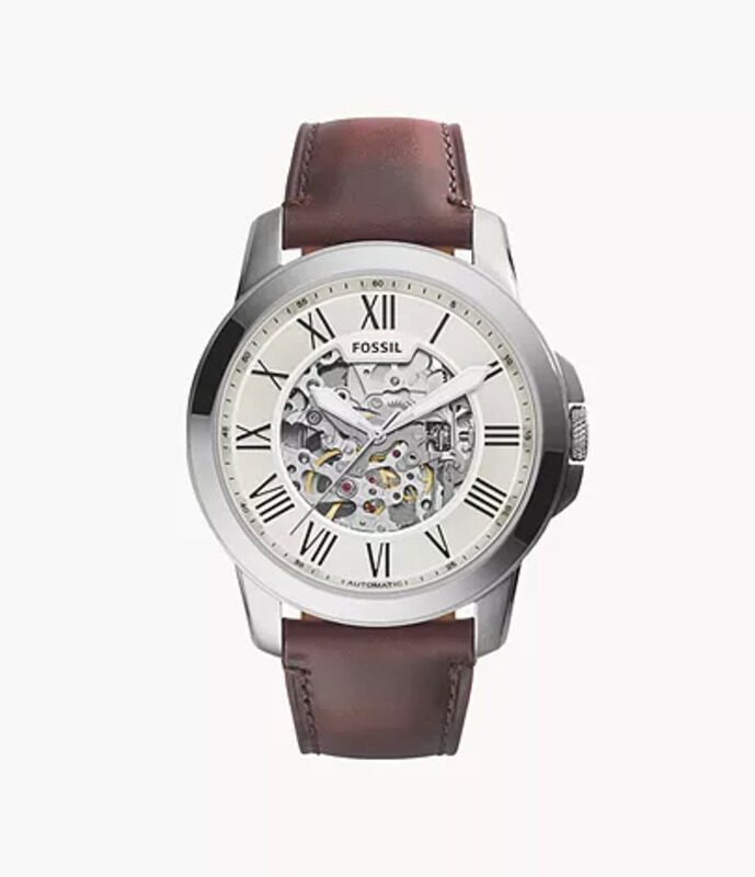 

Fossil Grant Analog Watch for Men with Leather Band, Water Resistant, ME3099, Brown-Multicolour