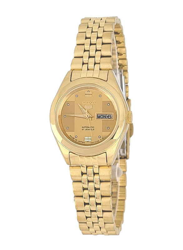 

Seiko Analog Watch for Women with Stainless Steel Band, SYMG14J, Gold