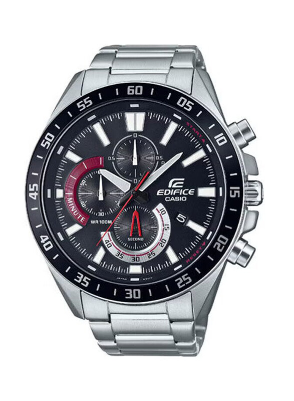 

Casio Analog Watch for Men with Stainless Steel Band, Water Resistant and Chronograph, EFV-620D-1A4VUDF, Silver-Black