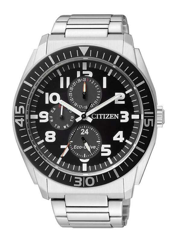 

Citizen Eco-Drive Analog Watch for Men with Stainless Steel Band, Water Resistant and Chronograph, AP4010-54E, Silver-Black