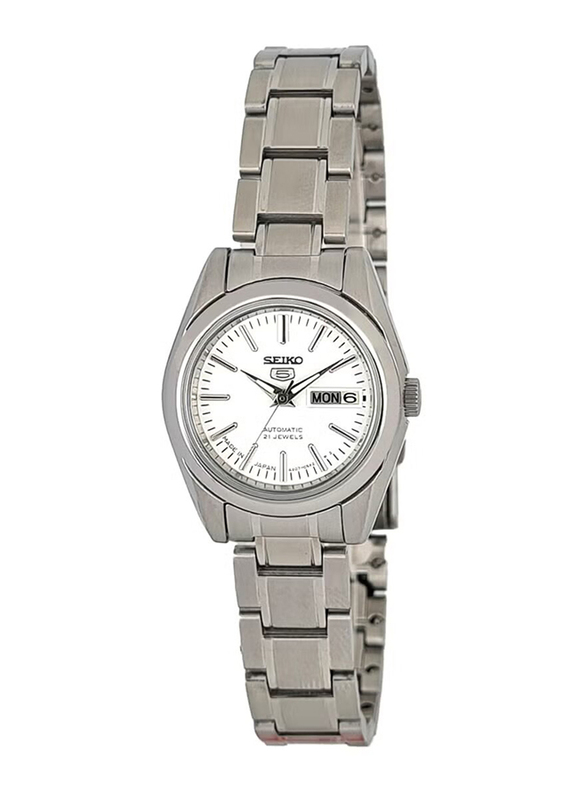 Seiko Analog Watch for Women with Metal Band with Day & Date Display, SYMK13J1, Silver-White