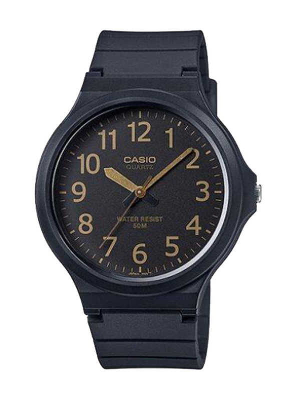 

Casio Youth Series Analog Watch for Men with Resin Band, Water Resistant, MW-240-1B2VDF, Black-Brown