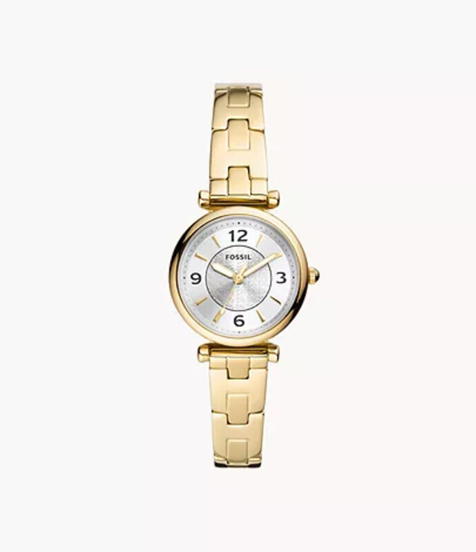 

Fossil Carlie Analog Watch for Women with Stainless Steel Band, Water Resistant, ES5203, Gold-Silver