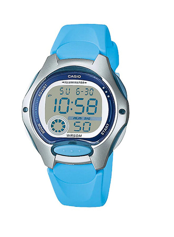 

Casio Youth Digital Watch for Men with Resin Band, Water Resistant, LW-200-2BVDF, Light Blue-Grey