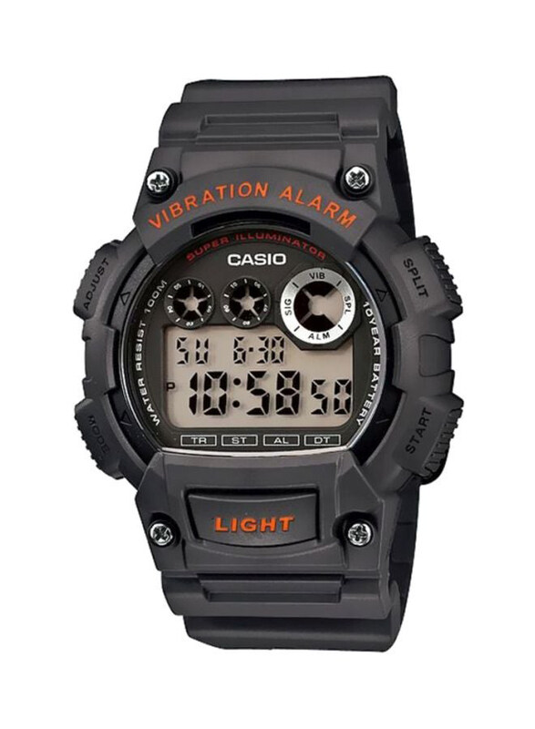 

Casio Youth Digital Watch for Men with Resin Band, Water Resistant, W-735H-8AVDF, Black-Grey