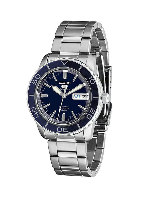 

Seiko Analog Watch for Men with Stainless Steel Band, Water Resistant, SNZH53K, Silver-Black