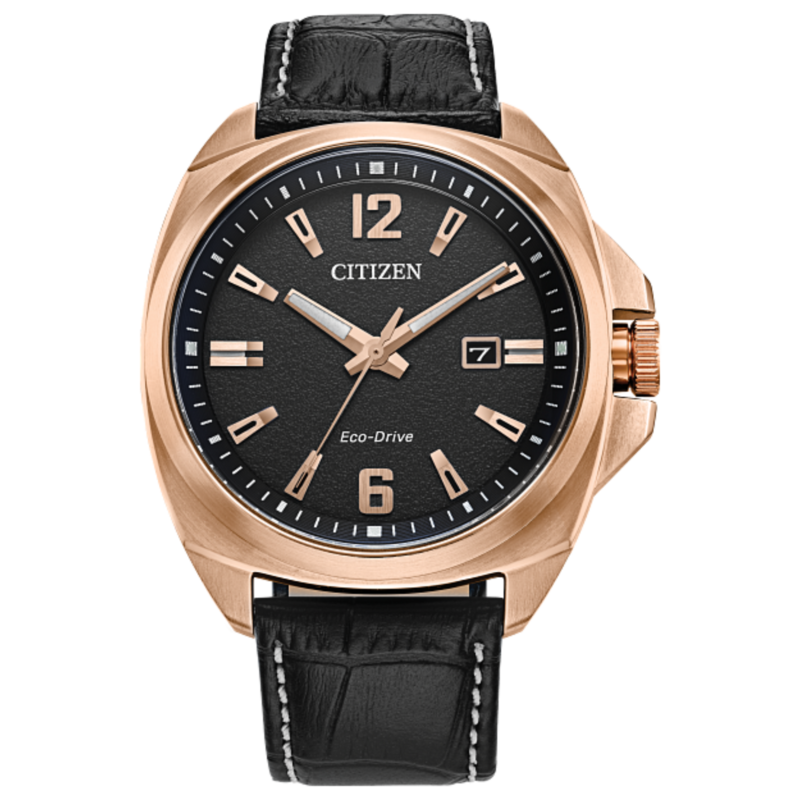 

Citizen Endicott Eco-Drive Analog Watch for Men with Leather Band, Water Resistant, AW1723-02E, Black-Black