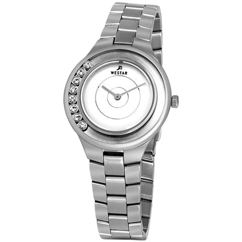 

Westar Analog Watch for Women with Stainless Steel Band, Water Resistant, 00108STN107, Silver-White