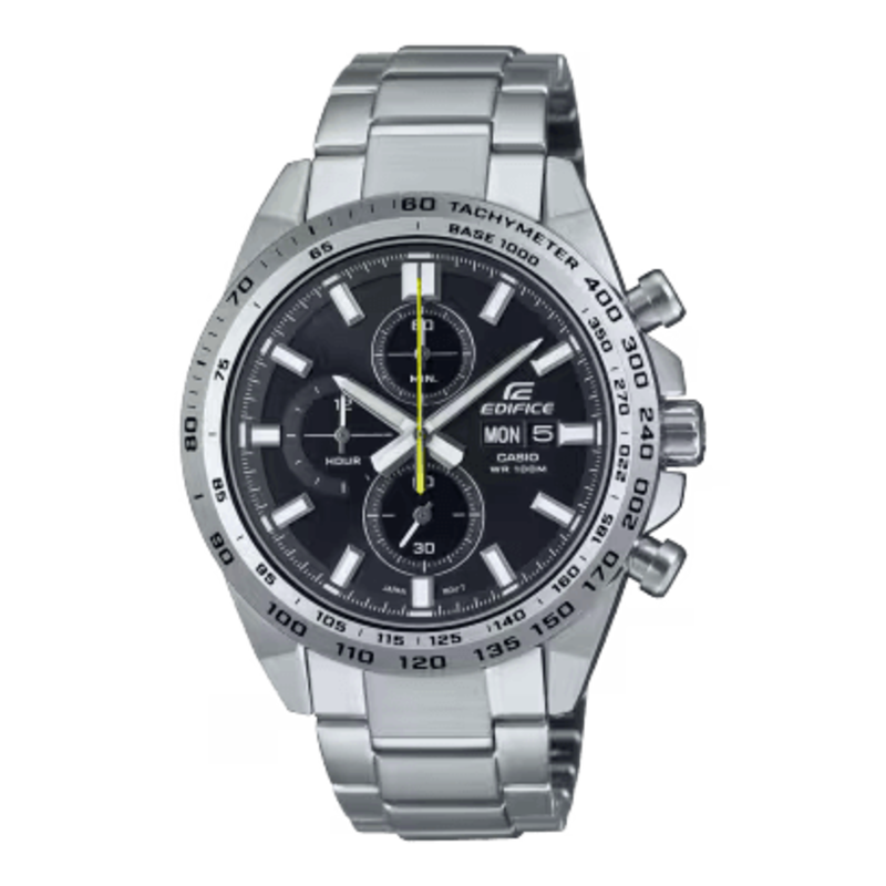 

Casio Edifice Analog Watch for Men with Stainless Steel Band, Water Resistant and Chronograph, EFR-574D-1AV, Silver-Black