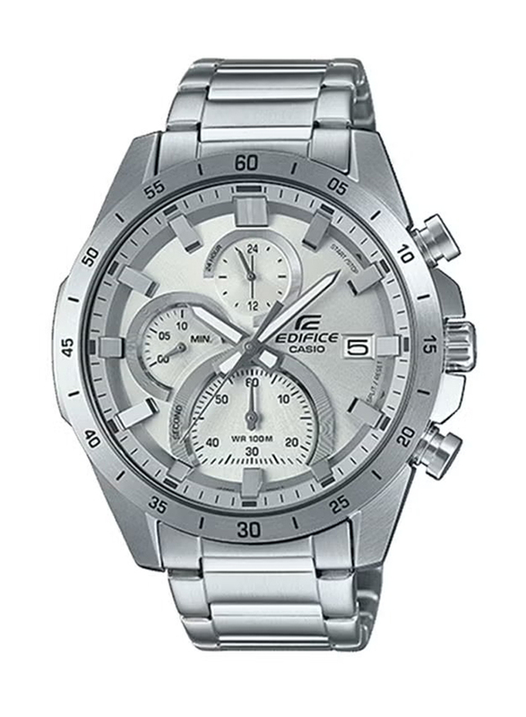 

Casio Standard Edifice Analog Watch for Men with Stainless Steel Band, Water Resistant and Chronograph, EFR-571MD-8AVUDF, Silver