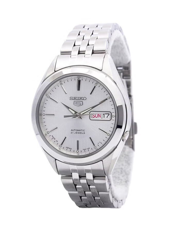 

Seiko Analog Watch for Men with Stainless Steel Band, Water Resistant, SNKL15J, Silver-White